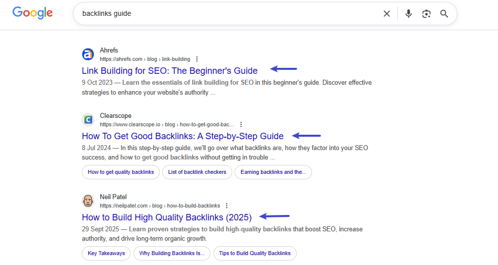 Indexed backlinks