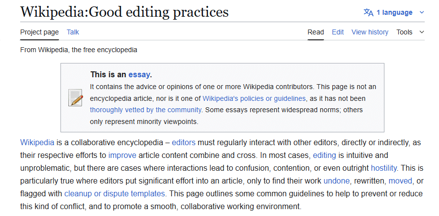 Wikipedia Best Practices