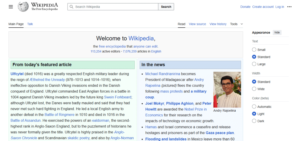 Wikipedia Homepage
