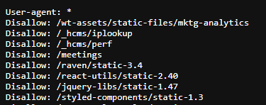Url blocked by robots txt