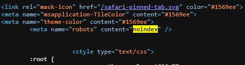 noindex tags